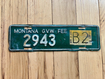 1967 Montana GVW Fee License Plate