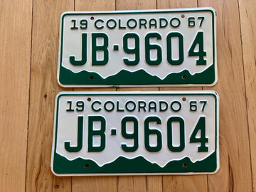 Pair of 1967 Colorado License Plates