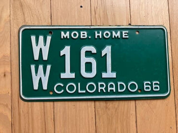 1966 Colorado Mobile Home License Plate