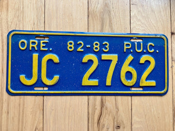 1982 Oregon Public Utilities Commission License Plate