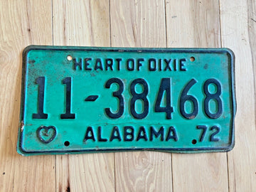 1972 Calhoun County Alabama License Plate