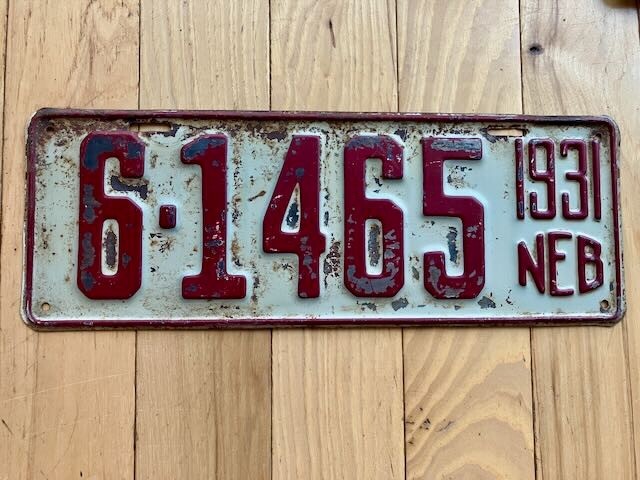 1931 Nebraska License Plate