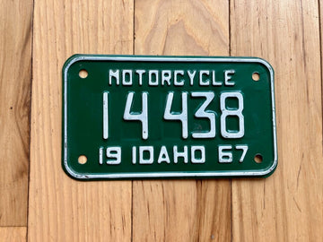 1967 Idaho Motorcycle License Plate