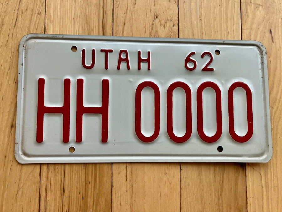 1962 Utah Sample License Plate