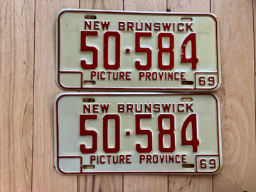 Pair of 1969 New Brunswick License Plates