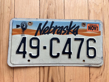 1993 Nebraska License Plate