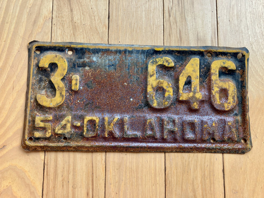 1954 Oklahoma License Plate