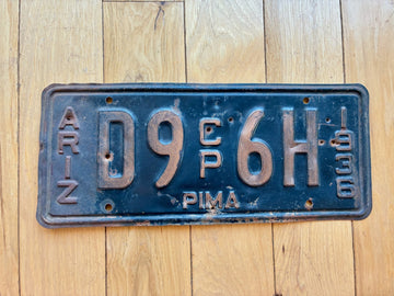 1936 Arizona Pima County Commercial License Plate- MVD YOM Clear