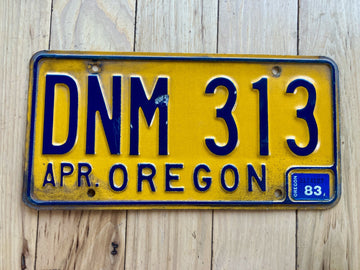 1983 Oregon License Plate