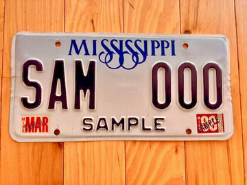 1988 Mississippi Sample License Plate