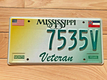 Mississippi US Armed Forces Retired Veteran License Plate