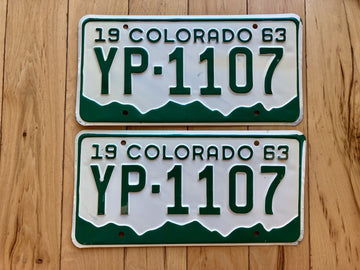 Pair of 1963 Colorado License Plates