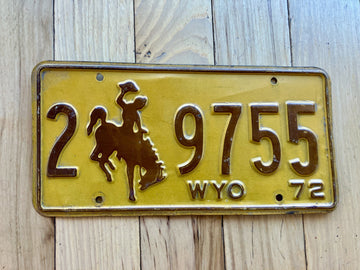 1972 Wyoming License Plate