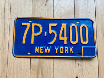1960s New York License Plate