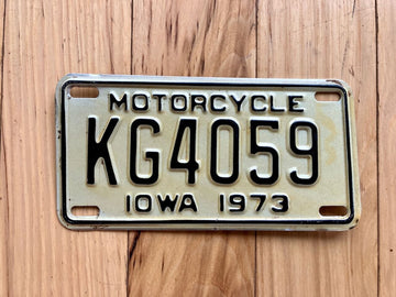 1973 Iowa Motorcycle License Plate
