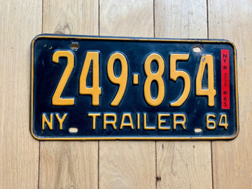 1964 1965 New York Trailer License Plate
