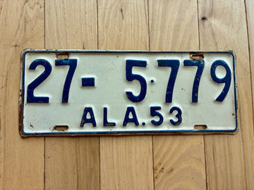 1953 Alabama License Plate
