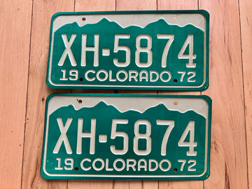 Pair of 1972 Colorado License Plates