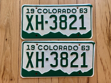 Pair of 1963 Colorado License Plates