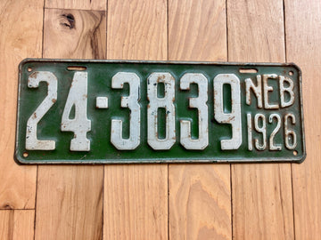 1926 Nebraska License Plate
