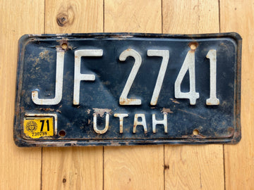 1971 Utah License Plate