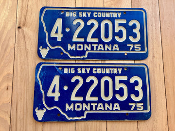 Pair of 1975 Montana License Plates