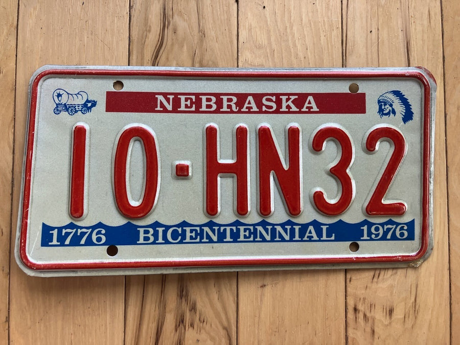 1976 Nebraska Bicentennial License Plate