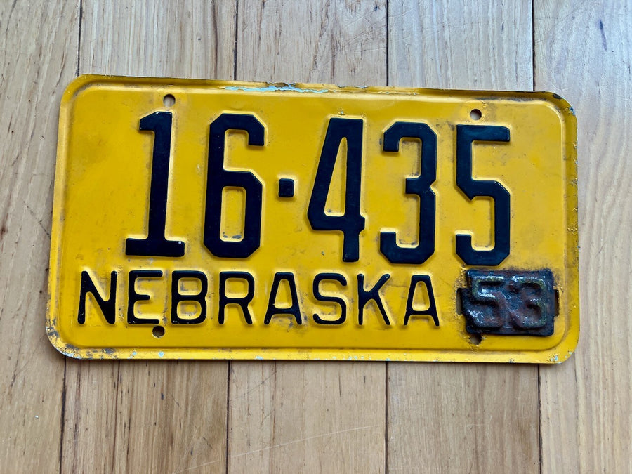 1953 Nebraska License Plate