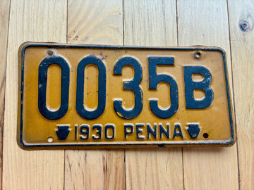 1930 Pennsylvania License Plate