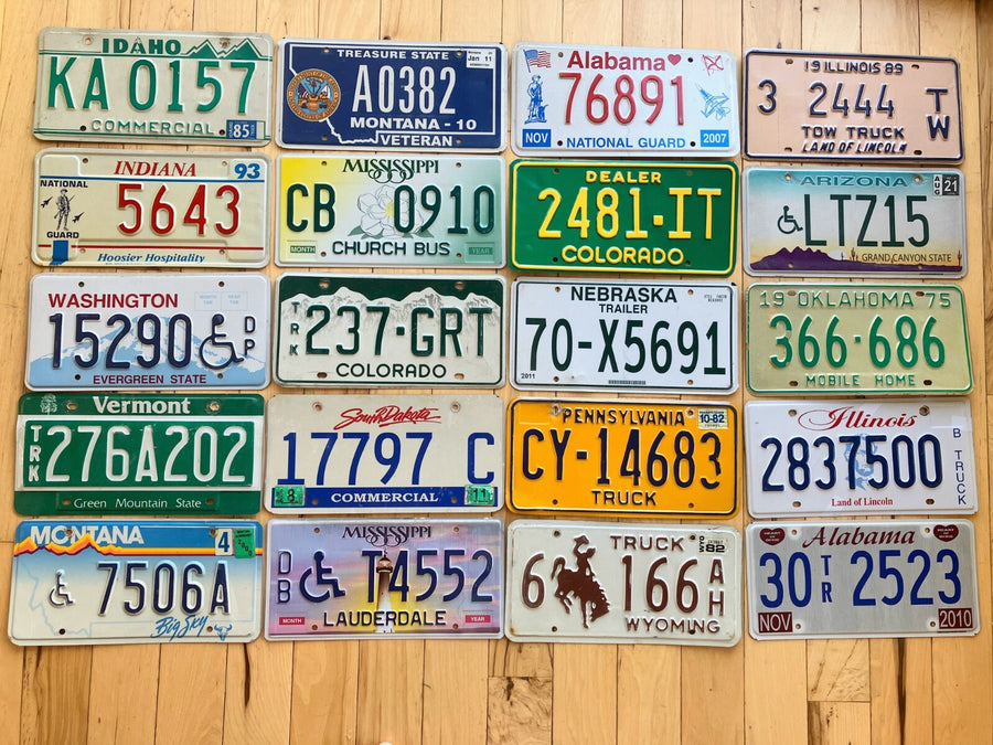 20 Non Passenger/Specialty License Plates: Truck, Trailer, Disabled, Veteran...