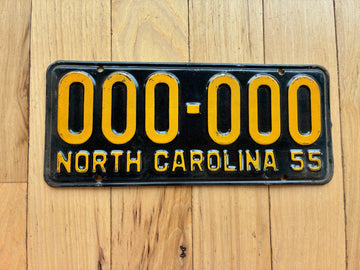 1955 North Carolina Sample License Plate