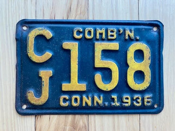 1936 Connecticut Combination License Plate