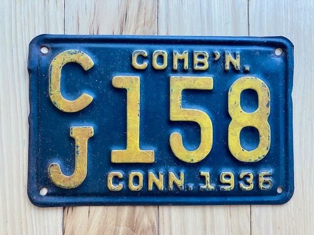 1936 Connecticut Combination License Plate