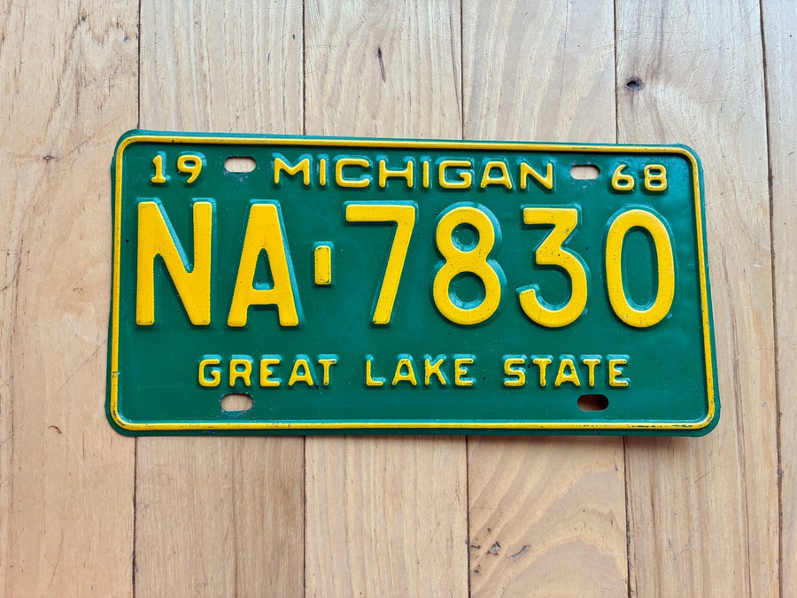 1968 Michigan License Plate