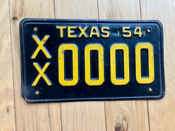 1952 Texas Sample License Plate