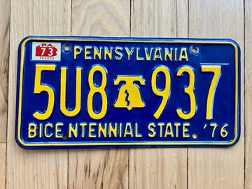 1976 Pennsylvania Liberty Bell Bicentennial License Plate