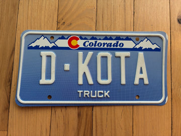 1990s Colorado Vanity License Plate - D - KOTA