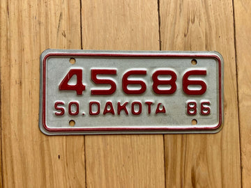1986 South Dakota Motorcycle License Plate