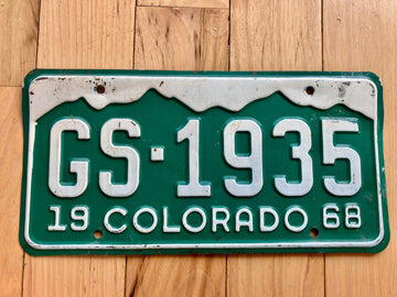 1968 Colorado License Plate