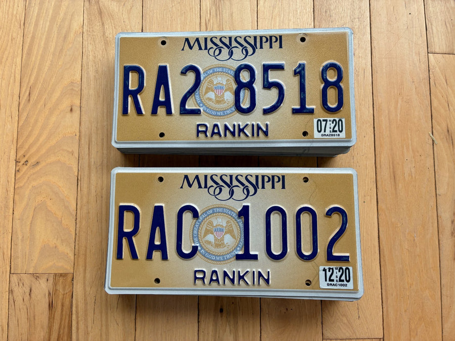 50 Mississippi License Plates In Fair to Good Condition