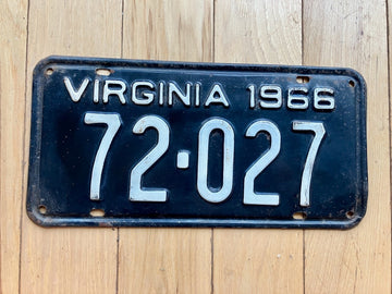 1966 Virginia License Plate