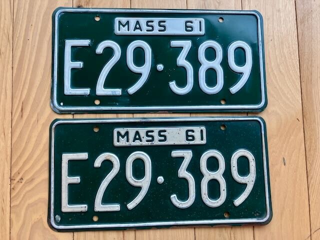 Pair of 1961 Massachusetts License Plates