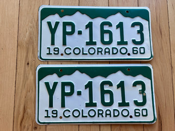 Pair of 1960 Colorado License Plates