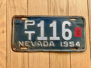1954 Nevada License Plate W/ 1955 Tab