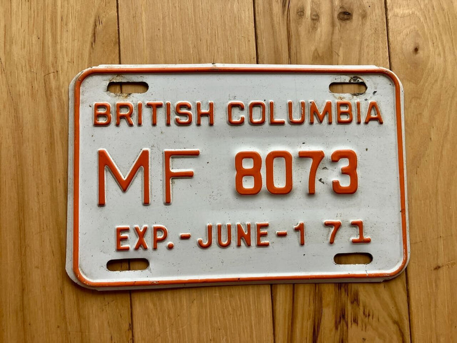 1970 British Columbia Motive Fuel License Plate