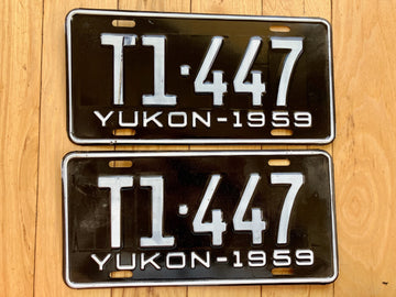 Pair of 1959 Yukon License Plates