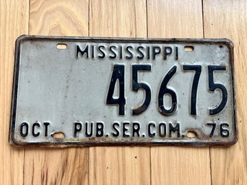 1976 Mississippi Public Service Commission License Plate