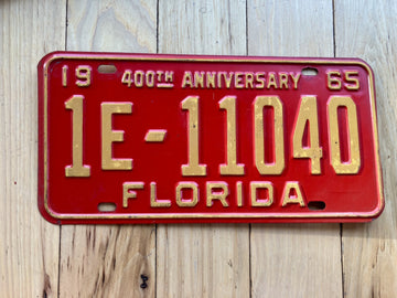 1965 Florida License Plate - Numbers YOM Clear