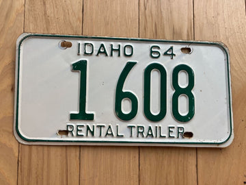 1964 Rental Trailer Idaho License Plate