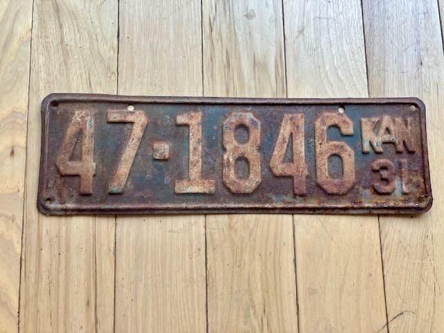 1931 Kansas License Plate